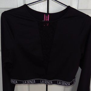 Black La Senza Long Sleeve Crop Top